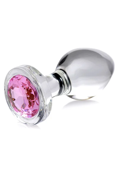 Booty Sparks 3.3" Glass Butt Plug with Pink Gem Base | Medium — image 3 of 5