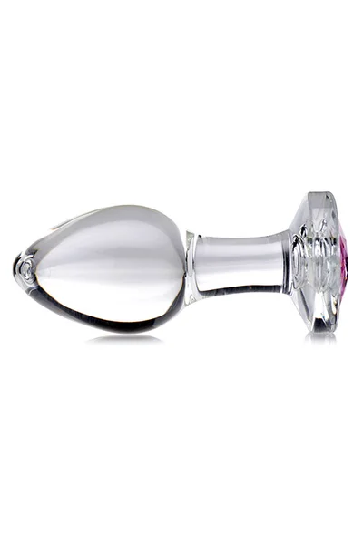 Booty Sparks 3.3" Glass Butt Plug with Pink Gem Base | Medium — image 4 of 5