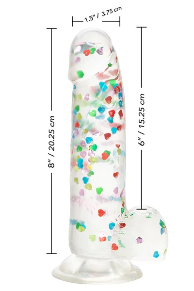 Calexotics Naughty Bits 7" Heart Filled Dildo — image 9 of 12