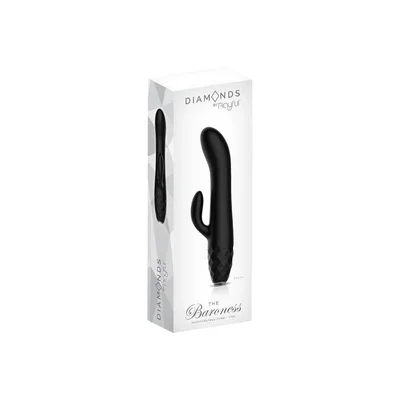 playful diamonds the baroness rechargeable rabbit vibe black