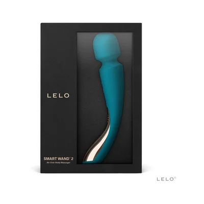 lelo smart wand 2 medium luxurious full body powerful wand massager vibrator ocean blue