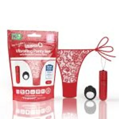 vibrating panty set w remote ring 4t high pitch treble red