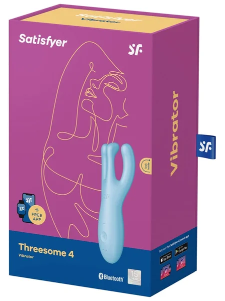Satisfyer Threesome 4 App Control Stimulator - Blue — image 2 of 3
