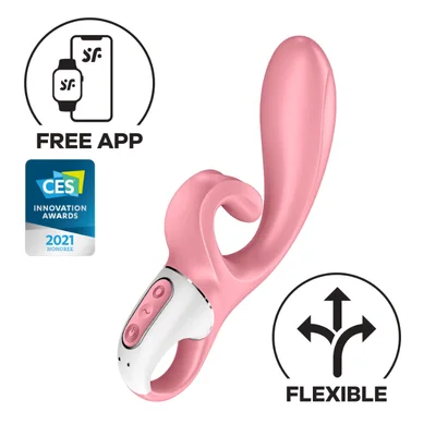 satisfyer hug me rabbit vibe app control pink