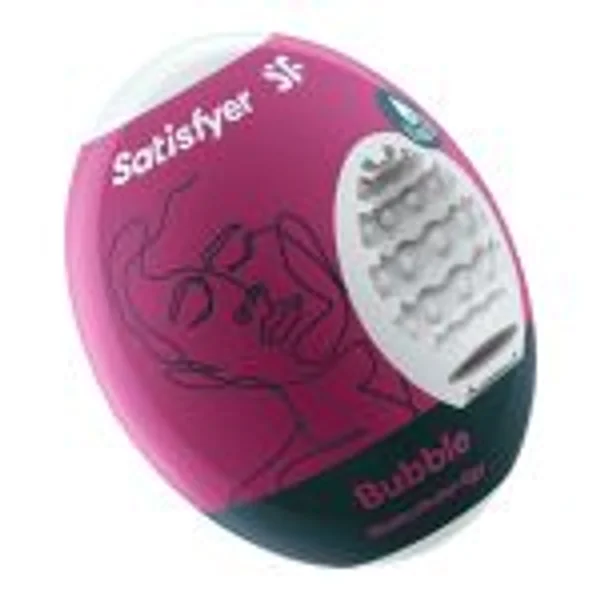 Satisfyer Masturbator Egg - Bubble - White Stroker Sleeve — image 2 of 3