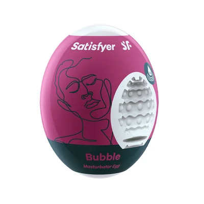 satisfyer masturbator egg bubble white stroker sleeve