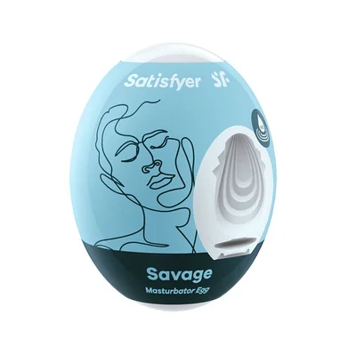 satisfyer masturbator egg savage white stroker sleeve