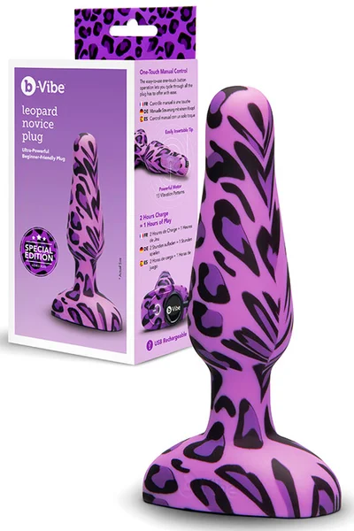 B-Vibe Leopard Novice 4" Vibrating Butt Plug — image 7 of 12