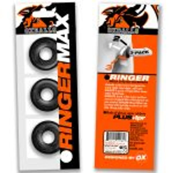 Ringer Max 3 Pc Cockring Set Black — image 3 of 4