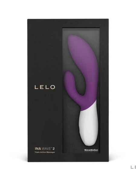 Lelo Ina Wave 2 Powerful Vibrator Wider Range Of Intensities Triple Action Massager - Plum — image 2 of 3