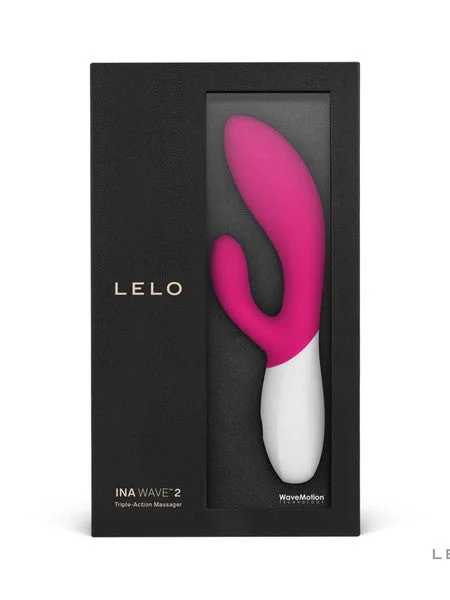 Lelo Ina Wave 2 Powerful Vibrator Wider Range Of Intensities Triple Action Massager - Cerise — image 2 of 3