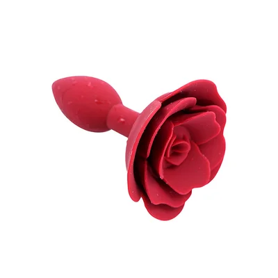 o products red rose silicone 41 butt plug