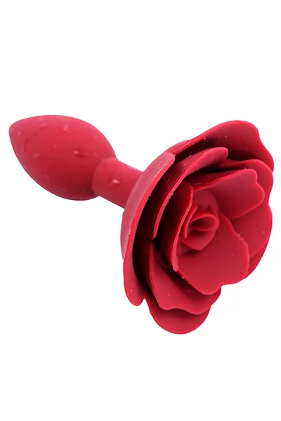 O Products Red Rose Silicone 4.1" Butt Plug — image 3 of 4