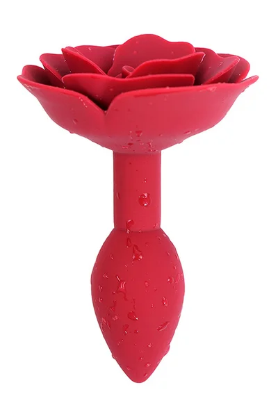 O Products Red Rose Silicone 4.1" Butt Plug — image 2 of 2