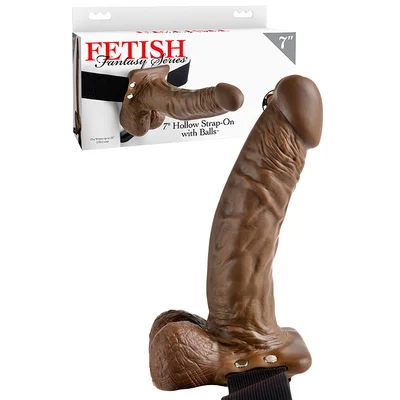 pipedream fetish fantasy 7 hollow strap on with balls