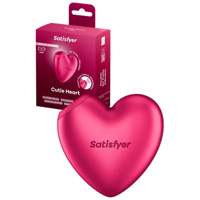 satisfyer cutie heart 31 battery operated air pulse clitoral stimulator with vibration