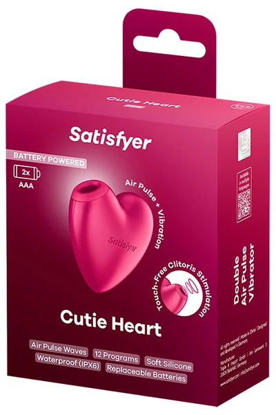 Satisfyer Cutie Heart 3.1" Battery Operated Air Pulse Clitoral Stimulator With Vibration — image 6 of 6