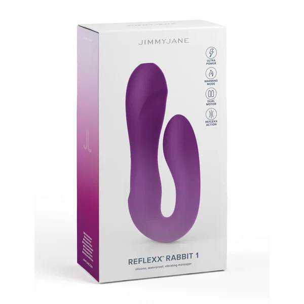 JimmyJane Reflexx Rabbit 1 - Purple USB Rechargeable Dual Vibrator — image 9 of 10