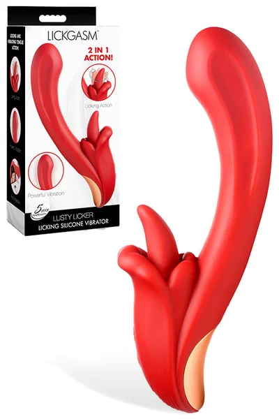 Lickgasm Lusty Licker 7.7" Licking Silicone Rabbit Vibrator — image 11 of 15