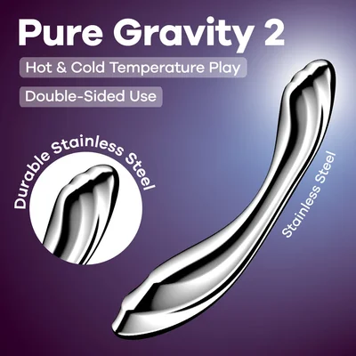 satisfyer pure gravity 2 chrome steel 21 cm dildo
