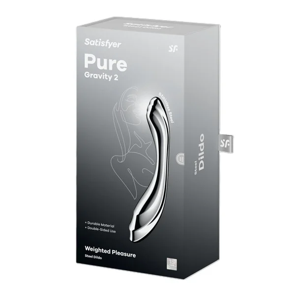 Satisfyer Pure Gravity 2 - Chrome Steel 21 cm Dildo — image 9 of 9