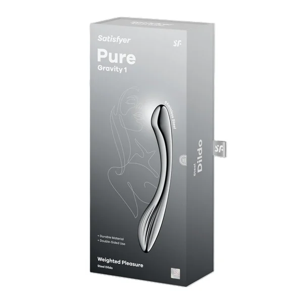 Satisfyer Pure Gravity 1 - Chrome Steel 22 cm Dildo — image 9 of 9
