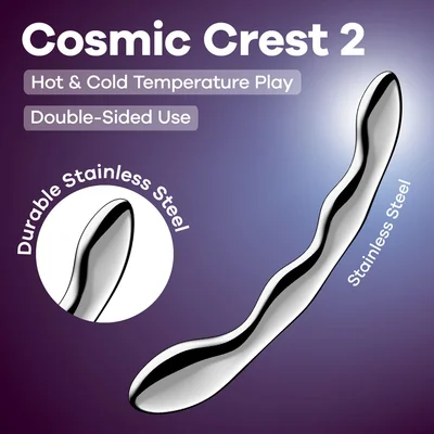 satisfyer cosmic crest 2 chrome steel 205 cm dildo