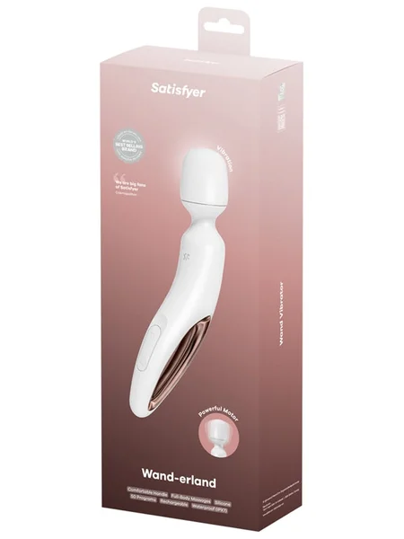 Satisfyer Wand-erland - White - White/Rose Gold USB Rechargeable Massage Wand — image 9 of 10