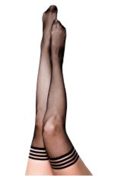 Kixies SAM Black Fishnet Thigh Highs - Black Fishnet Stockings - Size D — image 2 of 3