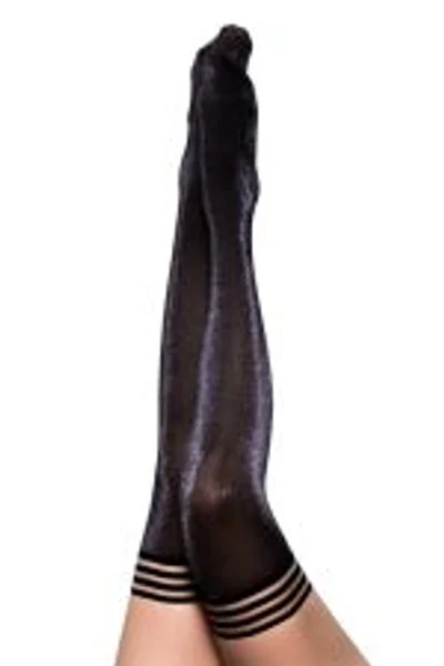 Kixies KAYLEE Grey Shimmer Thigh Highs - Grey Shimmer Stockings - Size A — image 2 of 3