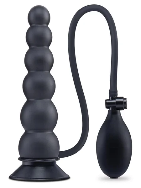 Size Up 7 Inch Ripple Inflatable Butt Plug - Black 20.3 cm Inflatable Butt Plug — image 6 of 8