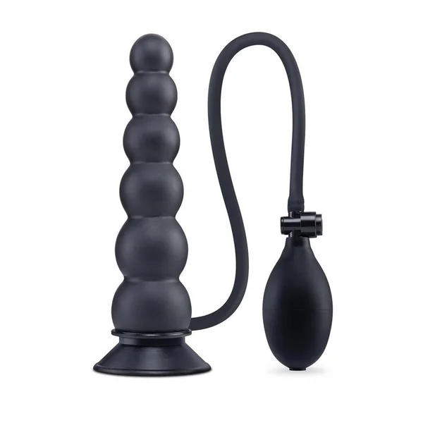 Size Up 7 Inch Ripple Inflatable Butt Plug - Black 20.3 cm Inflatable Butt Plug — image 2 of 8