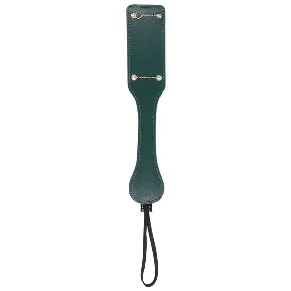 Sex & Mischief Indica Chain Impressions Paddle - Green/Gold Spanking Paddle — image 3 of 10