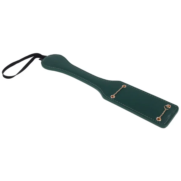 Sex & Mischief Indica Chain Impressions Paddle - Green/Gold Spanking Paddle — image 7 of 10