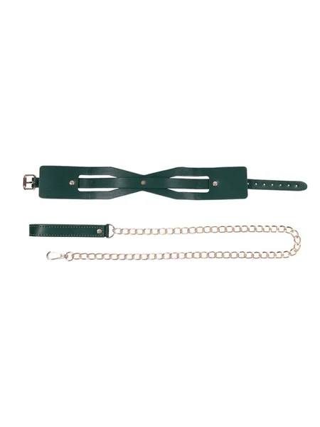 Sex & Mischief Indica Cutout Collar and Leash - Green/Gold Restraint — image 11 of 12