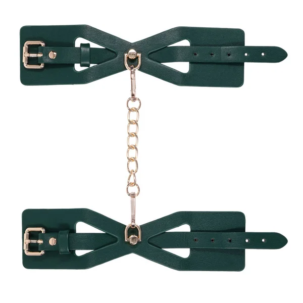 Sex & Mischief Indica Cutout Cuffs - Green/Gold Restraints — image 8 of 12