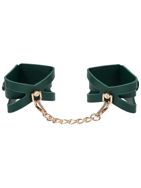 Sex & Mischief Indica Cutout Cuffs - Green/Gold Restraints — image 11 of 12