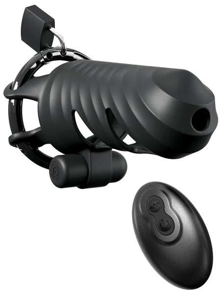 Fantasy C-Ringz Remote-Controlled Vibrating Cock Blocker - Black Vibrating Cock Cage — image 7 of 8