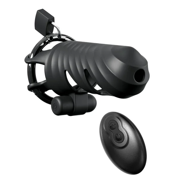 Fantasy C-Ringz Remote-Controlled Vibrating Cock Blocker - Black Vibrating Cock Cage — image 2 of 8
