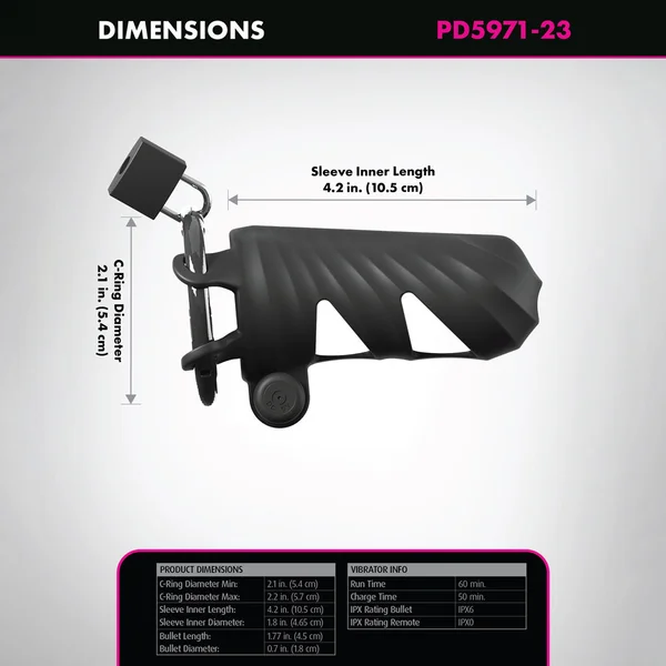 Fantasy C-Ringz Remote-Controlled Vibrating Cock Blocker - Black Vibrating Cock Cage — image 4 of 8