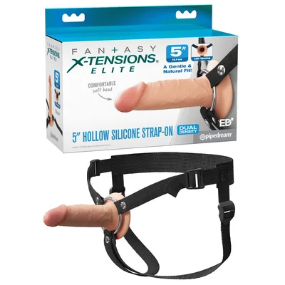 fantasy x tensions elite 5 silicone hollow strap on flesh flesh 14 cm hollow strap on