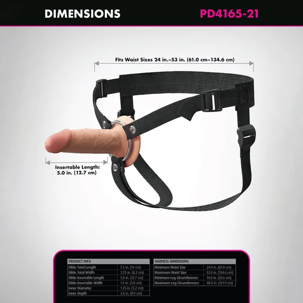Fantasy X-Tensions Elite 5'' Silicone Hollow Strap-On - Flesh - Flesh 14 cm Hollow Strap-On — image 8 of 12