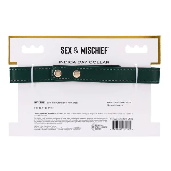 Sex & Mischief Indica Day Collar - Green/Gold Collar — image 9 of 12