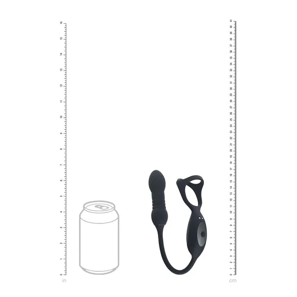 LEVELZ Vibrating & Thrusting TriO Cock Ring with Prostate Stimulator - Black USB Rechargeable Vibrating Cock Ring with Thrusting Prostate Plug — image 5 of 8