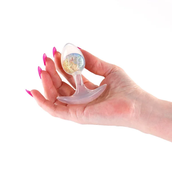 Glams Cosmic - Small - Rainbow - Clear/Rainbow 8.1 cm Small Butt Plug — image 3 of 8
