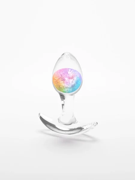 Glams Cosmic - Small - Rainbow - Clear/Rainbow 8.1 cm Small Butt Plug — image 8 of 8