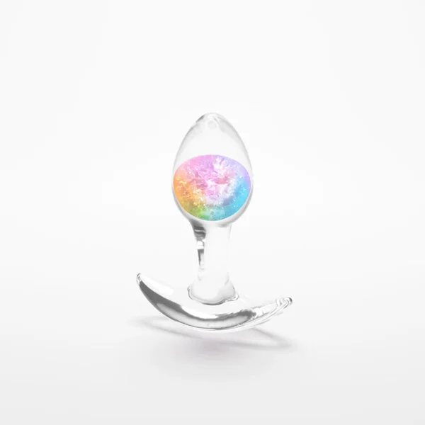 Glams Cosmic - Small - Rainbow - Clear/Rainbow 8.1 cm Small Butt Plug — image 2 of 8