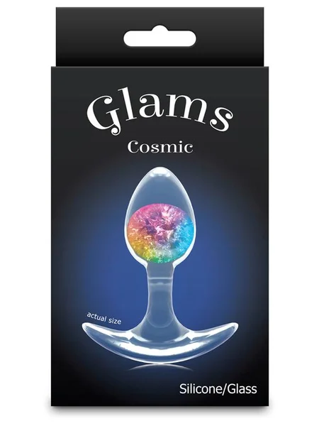 Glams Cosmic - Small - Rainbow - Clear/Rainbow 8.1 cm Small Butt Plug — image 6 of 8