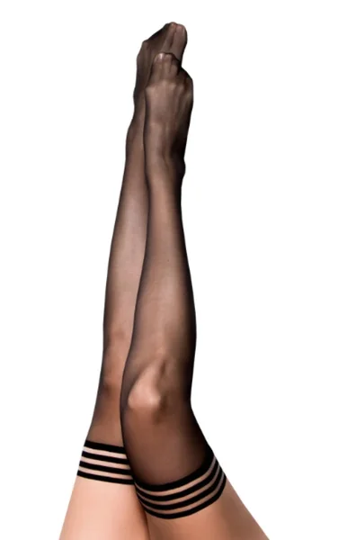 Kixies TAYLOR Black Sheer Thigh Highs - Black - Size C — image 3 of 3