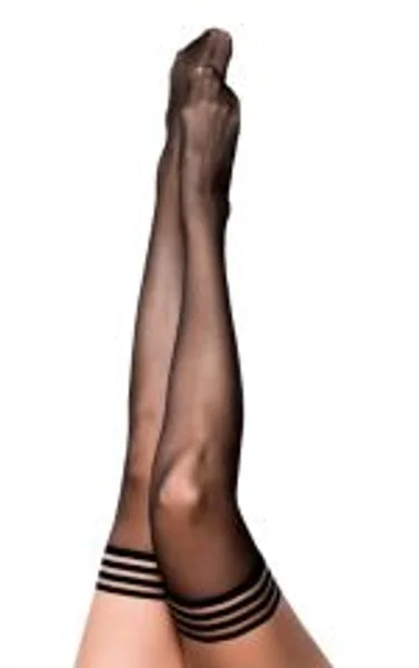 Kixies TAYLOR Black Sheer Thigh Highs - Black - Size C — image 2 of 3